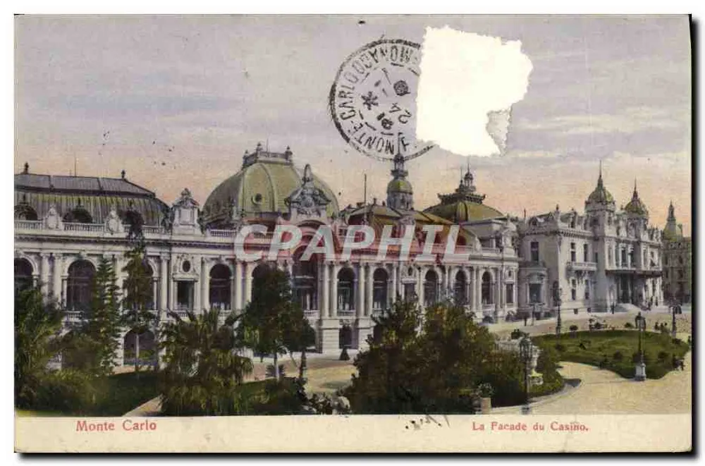 Monte Carlo — La Facade du Casino. — Atelier H. Rubbenheim & Co., Zürich, No. 12122 - Recto