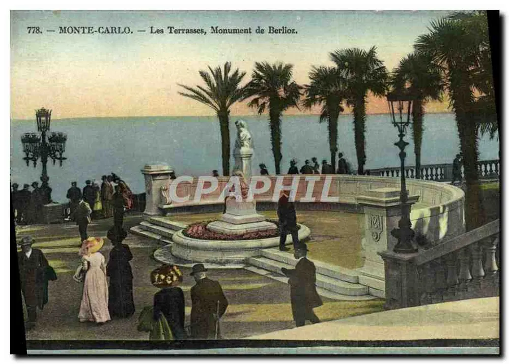 Monte-Carlo — Les Terrasses, Monument de Berlioz — Édition Gilettta Phot. Nice, n° 778 - Vorderseite