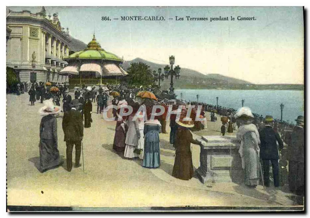 Monte-Carlo — Die Terrassen während des Konzerts — Édition Giletta, Nice, Nr. 864 - Vorderseite
