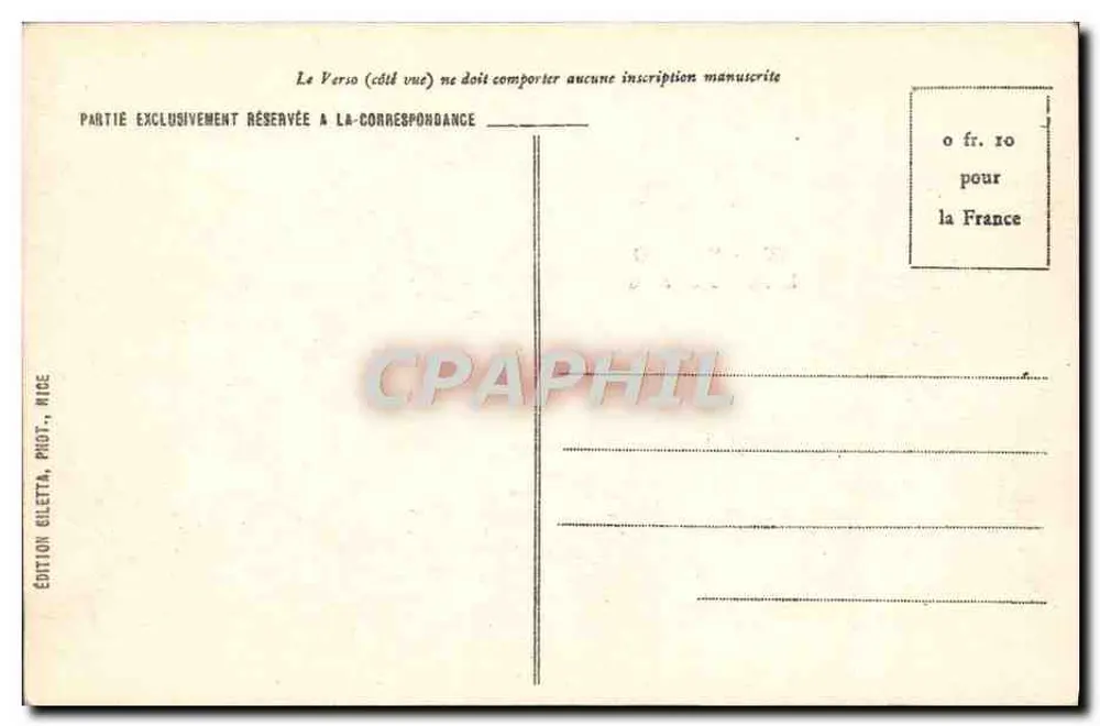 Mônaco — Entre os Oliveiras — Edição Bilelta, Nice, n°701 - Verso