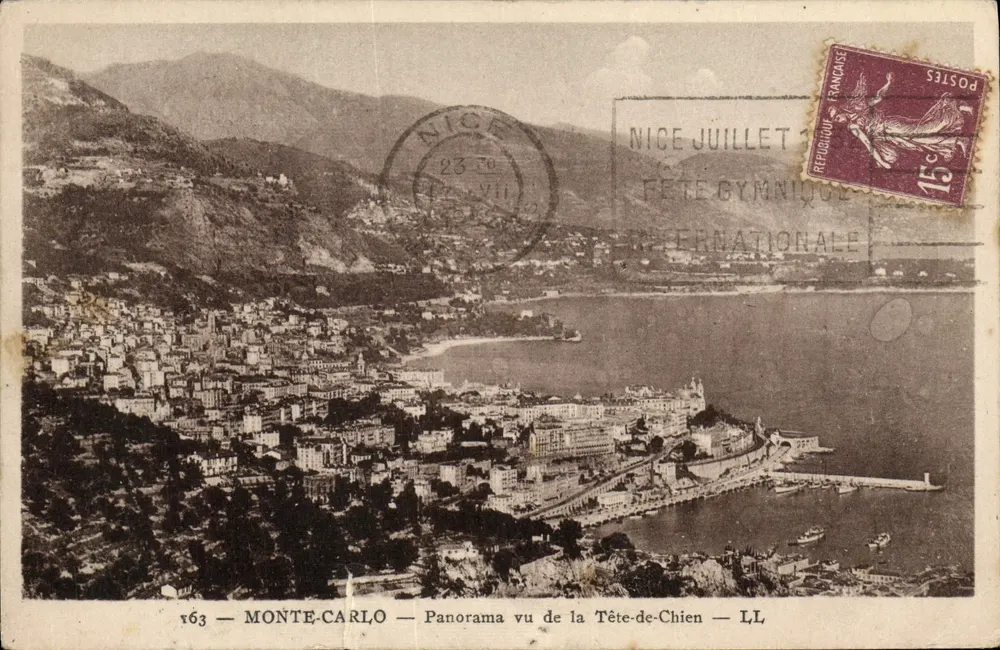 MONTE-CARLO — Panorama vu de la Tête-de-Chien — éditeur L.L. n°163 - Vorderseite