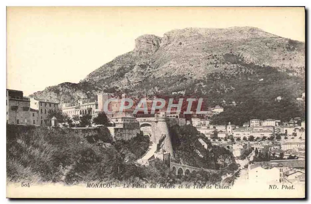 Monaco — Das Palais des Prinzen und die Télé des Hundes — ND. Phot. - Vorderseite