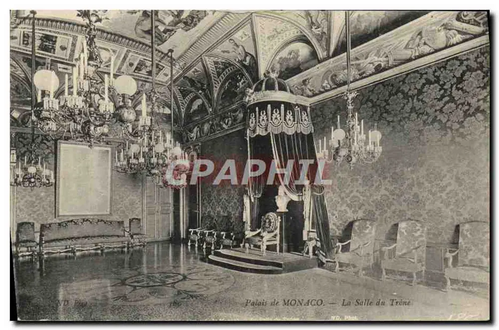Palácio de MONACO — A Sala do Trono — WD. Fot. - Frente