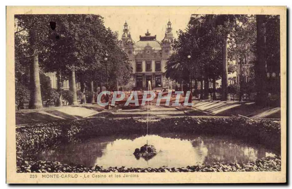 Monte-Carlo - Das Casino und die Gärten — Edition Madame Gonet, Monte-Carlo, n° 259 - Vorderseite