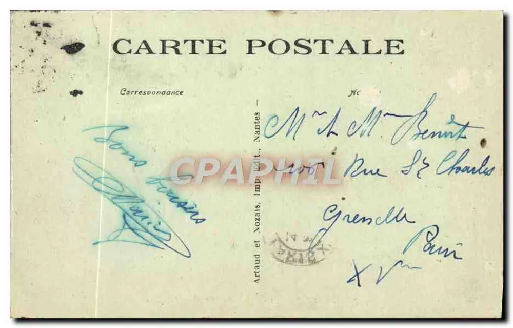 Monte-Carlo - Das Casino und das Hotel de Paris — Verleger Artaud et Nozaïs, Nr. 26 - Rückseite