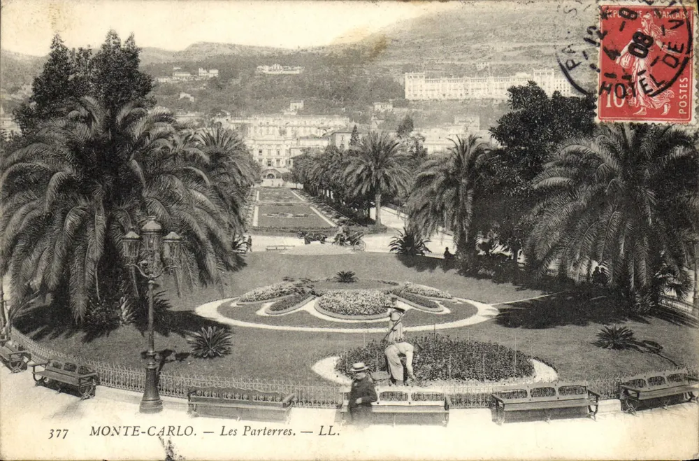 Monte-Carlo — Os Parterres — LL. — n° 377 - Frente