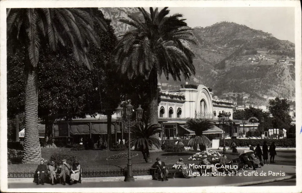 Monte Carlo — I Giardini e il Café de Paris — Edizioni Auber - Recto