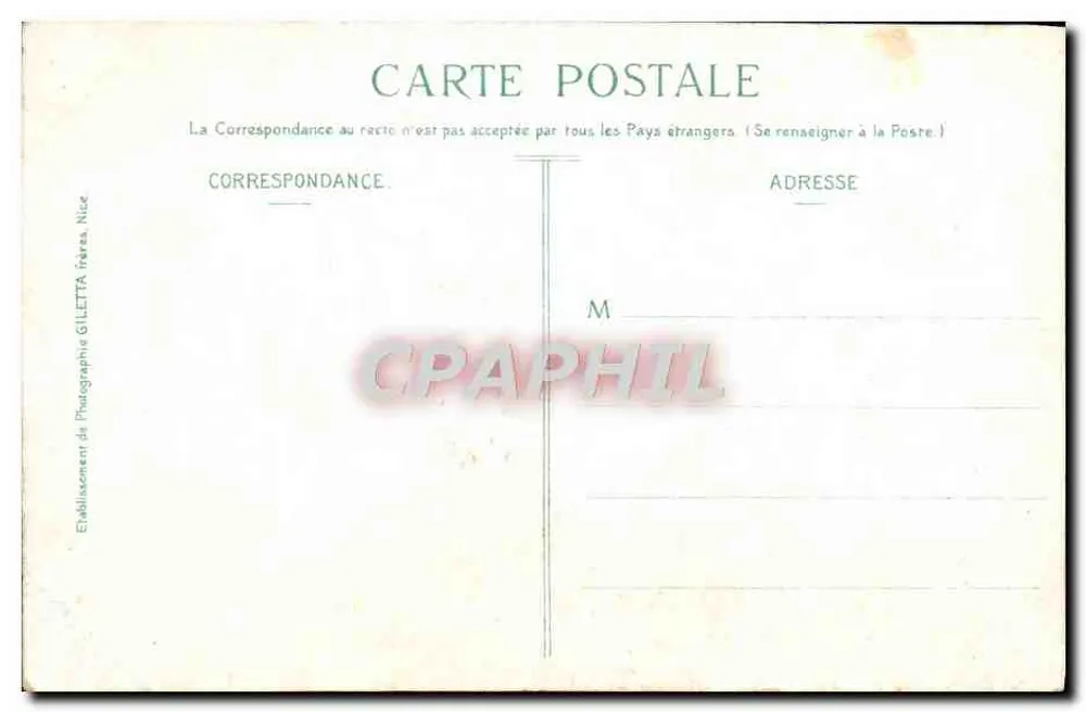 Monte-Carlo — Os Jardins, Grupo de Cocoteros — Edição Giletta, fot., Nice. - Verso
