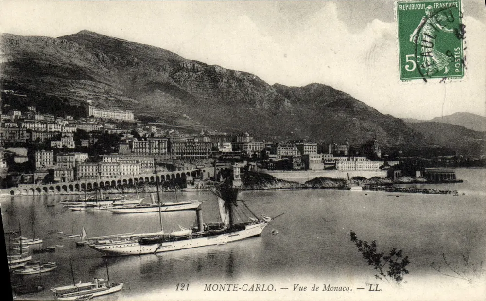 Monte-Carlo — Vista de Mônaco — LL. — Editor LL, n° 121 - Frente