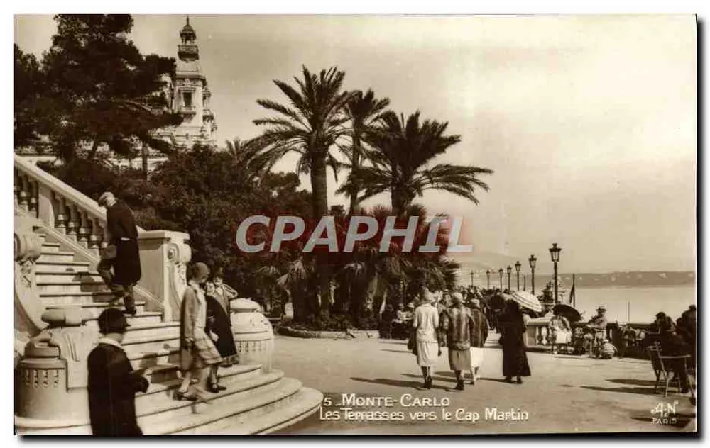 Monte-Carlo — Les Terrasses in Richtung Cap Martin — A.N. Paris n°5 - Vorderseite