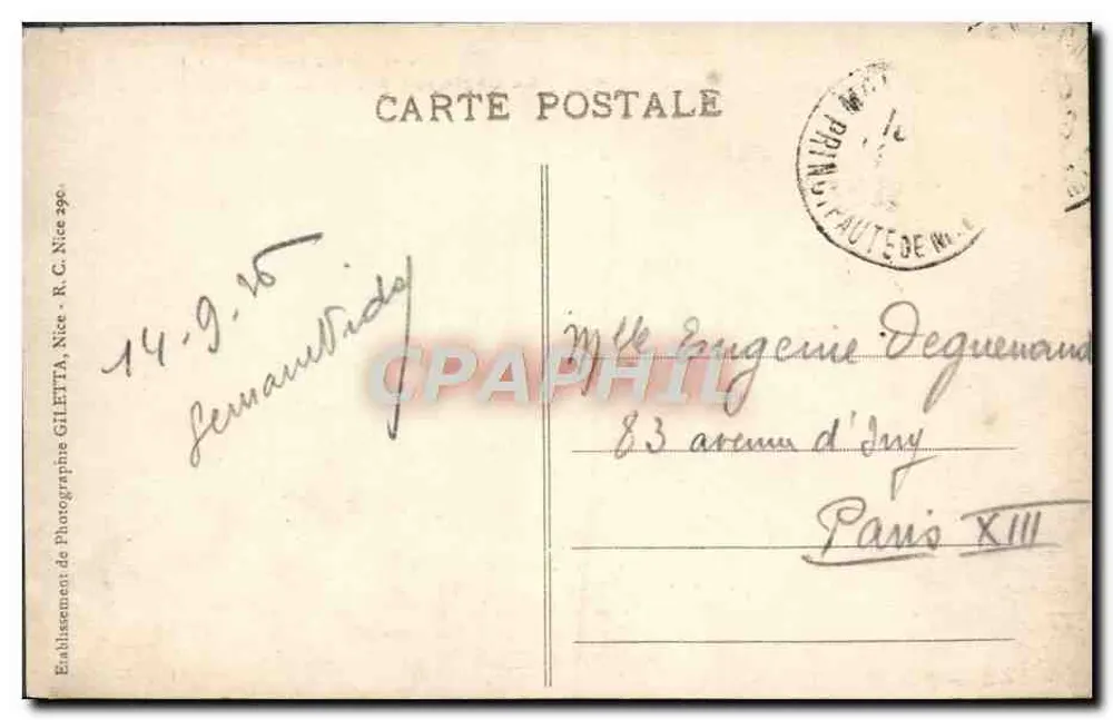 Monte-Carlo — Le Casino et Terrasse — Café de Paris — Éditeur : Giletta, Nice - Rückseite
