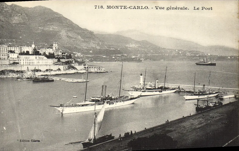 Monte-Carlo — Vista generale. Il Porto — Edizione Giletta, n° 718 - Recto
