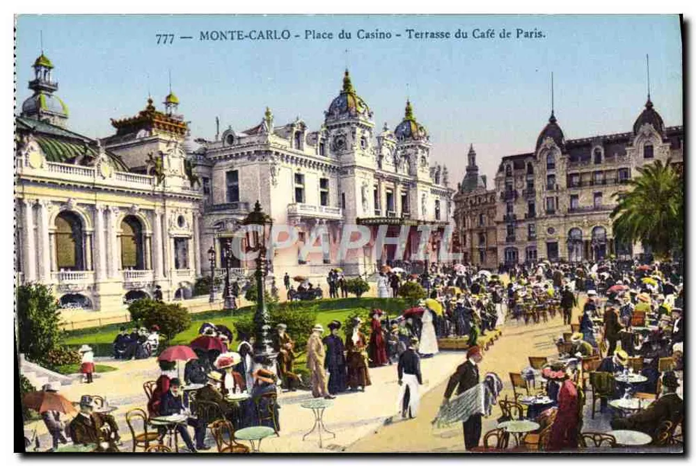 Monte-Carlo - Place du Casino - Terrasse du Café de Paris — Édition Gilletta Phot. Nice, n° 777 - Vorderseite