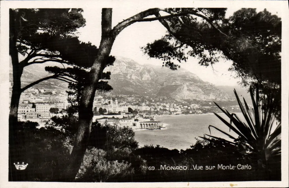 Monako — Widok na Monte-Carlo — Munier, Fotograf i wydawca sztuki, Nice - Awers