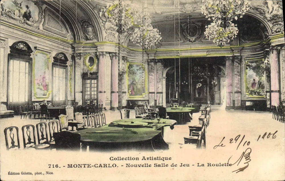 Monte-Carlo — Neue Spielhalle — Das Roulette — Gilelta-Ausgabe, Foto., Nice, Nr. 716 - Vorderseite