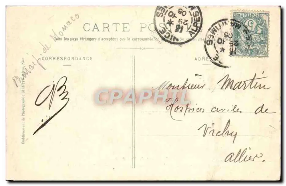 Monte-Carlo — Neue Spielhalle — Das Roulette — Gilelta-Ausgabe, Foto., Nice, Nr. 716 - Rückseite