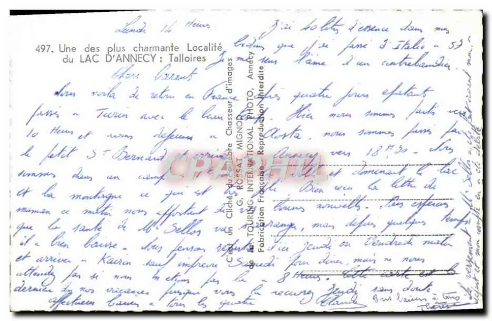 See Annecy — Talloires — Verlag Le Touring International - Rückseite