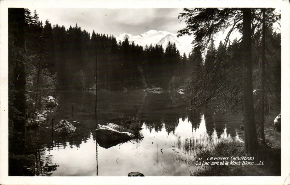 Il Lago Verde e il Monte Bianco — Le Fayet (circa) — LL - Recto