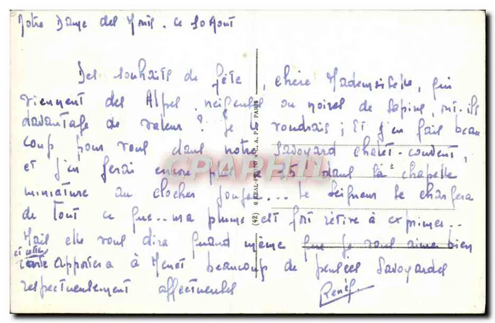 Il Lago Verde e il Monte Bianco — Le Fayet (circa) — LL - Verso