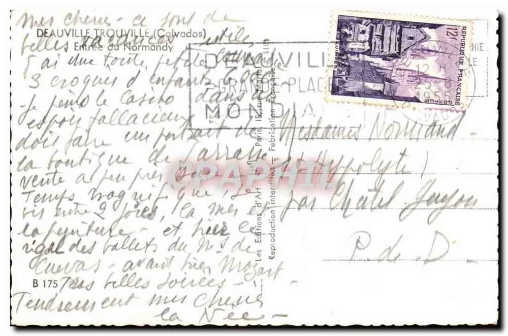 Deauville — Entrada do Normandie — Les Éditions de l'Art Interprétatif - Verso