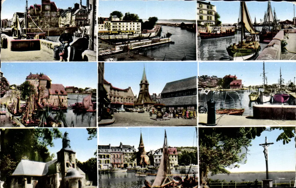 Honfleur — vista panorâmica do porto e da cidade — Cliché B. Mucchié - Frente