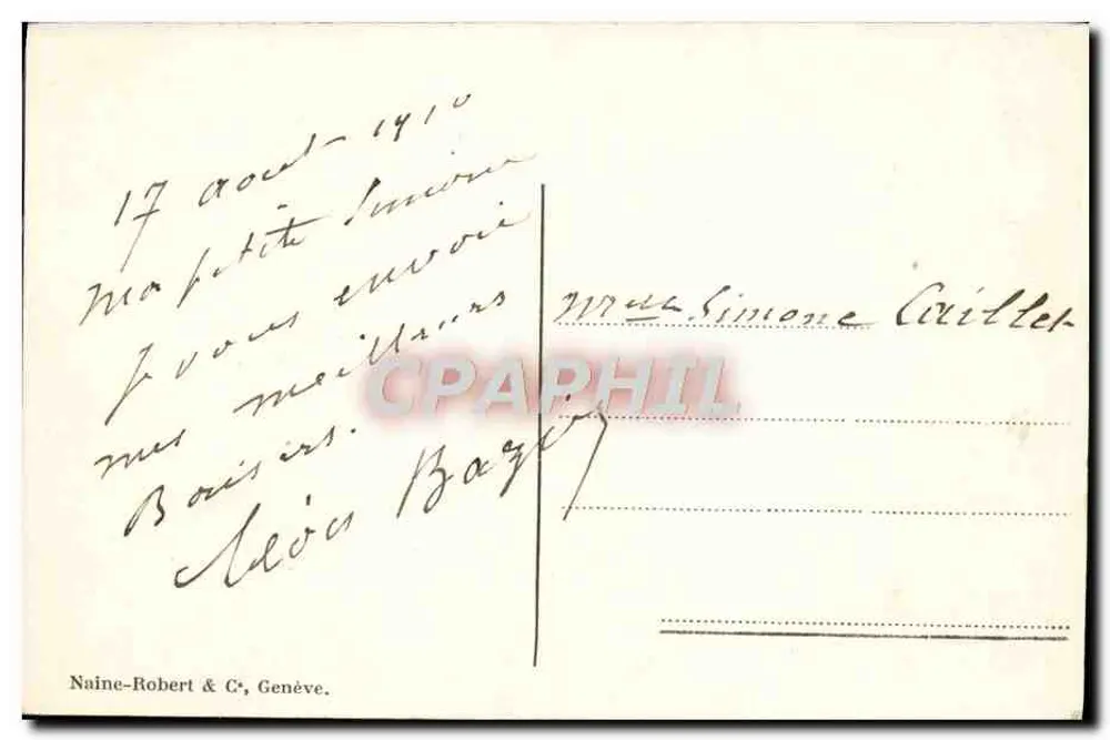 Genebra. O Monumento Nacional — F. HUMB 1027 - Verso