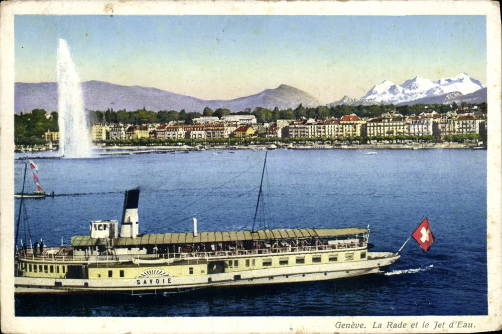 Genf. Der Hafen und der Jet d'Eau — Edition Paul Labet, Nr. 20 - Vorderseite