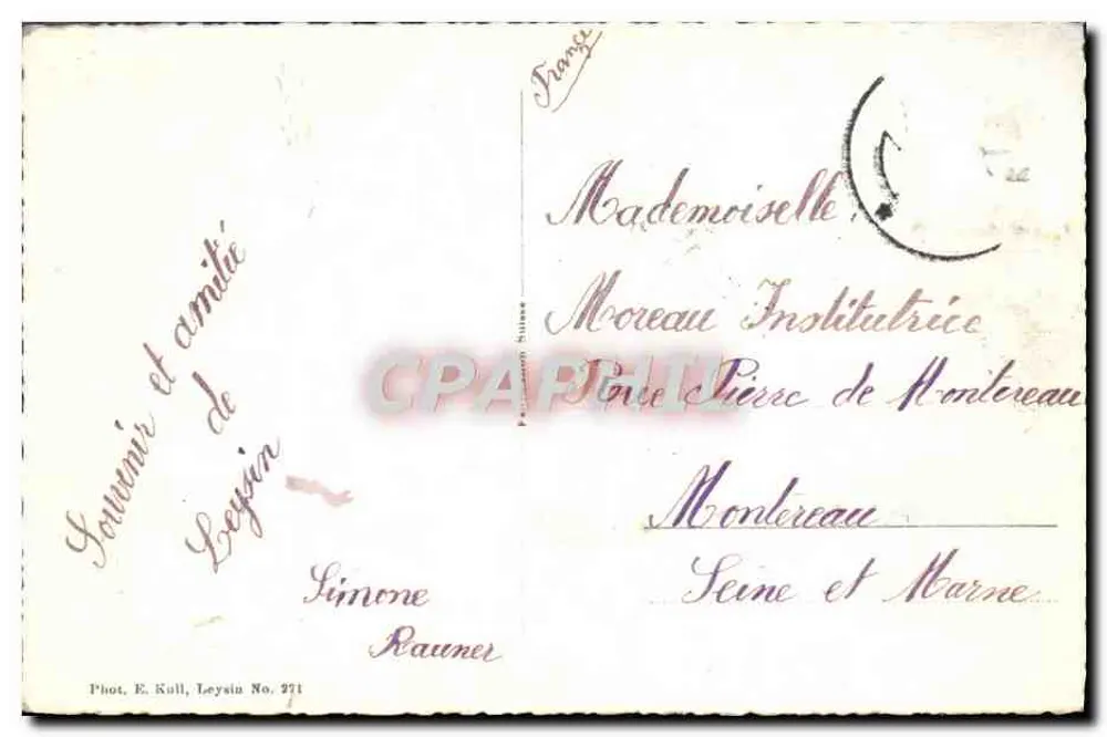 Leyssin — Bairro Vermont no inverno — Fot. E. Kull, Leyssin No. 271 - Verso