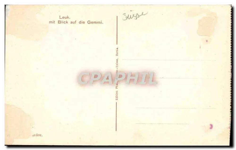 Loèche-les-Bains — Innenansicht des Dorfes und die Gemmi — Edition Photo-Poste-Bâles, Berne - Rückseite