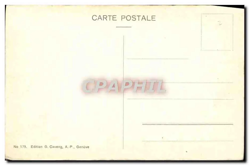 Genf — Abfahrt zum oberen See — Edition G. Caveng, A.P., Genf, Nr. 179 - Rückseite