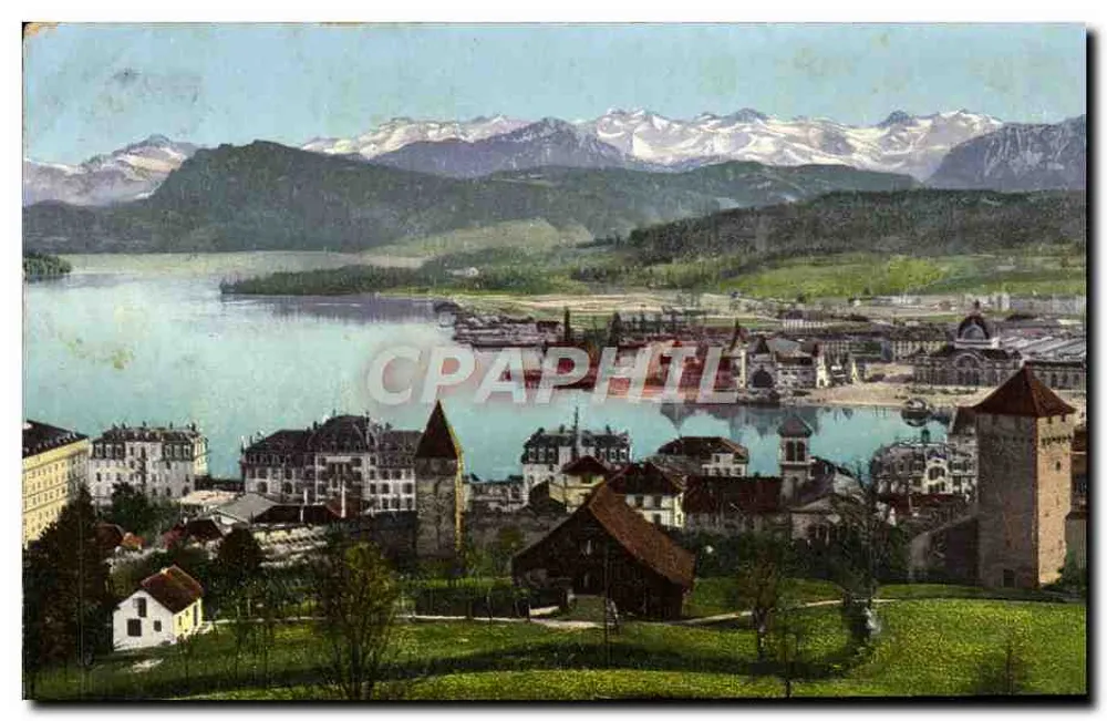 Lucerna e as Alpes — Editor E. Goetz, n° 4007 - Frente