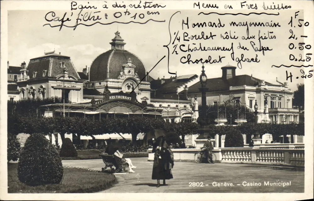 Genève — Municipal Casino — Restaurant - Vorderseite