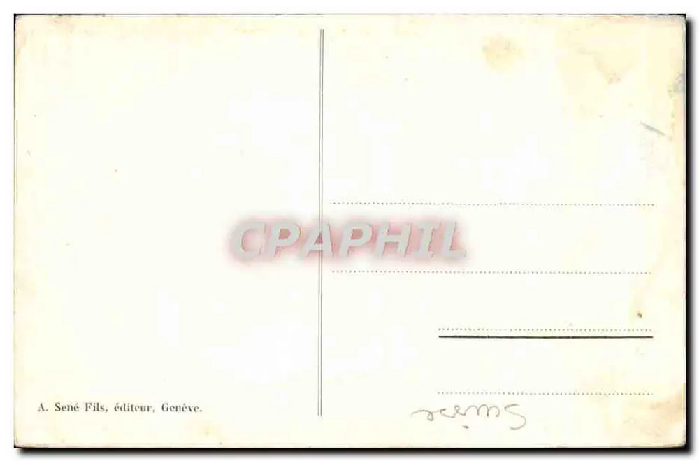 Genebra — Torre da Ilha — A. Sené Fils, editor, Genebra, n° 1011 - Verso