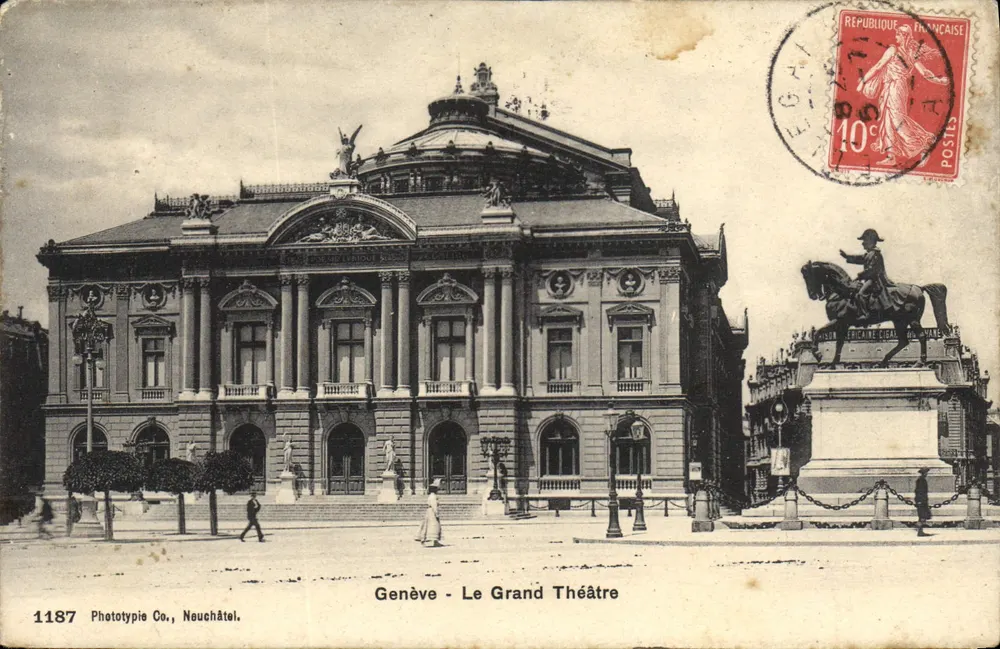Genève - O Grande Teatro — Phototypie Co., Neuchâtel, n° 1187 - Frente