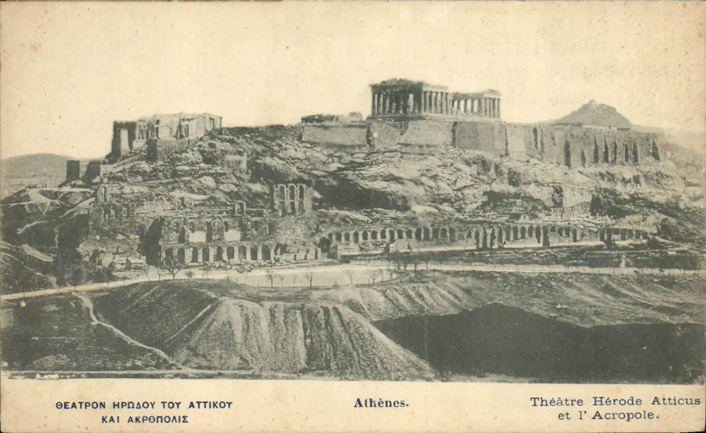 Athens — Theatro Hérode Atticus und die Akropolis — Universal Postal Union - Vorderseite