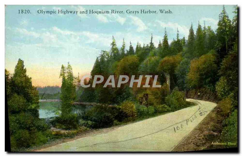 Olympic Highway und Hoquiam River, Grays Harbor, Wash. — Anderson Photo, Serie 1820 - Vorderseite