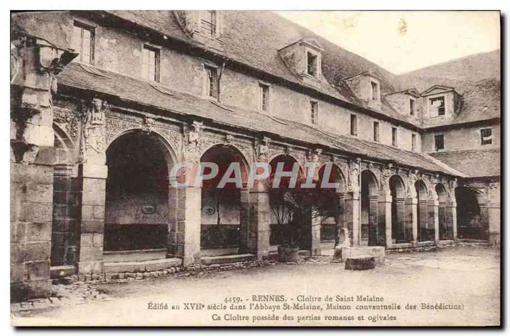 Rennes - Cloître de Saint-Melaine — Construído no século XVII na Abadia Saint-Melaine, casa conventual dos Beneditinos - Frente