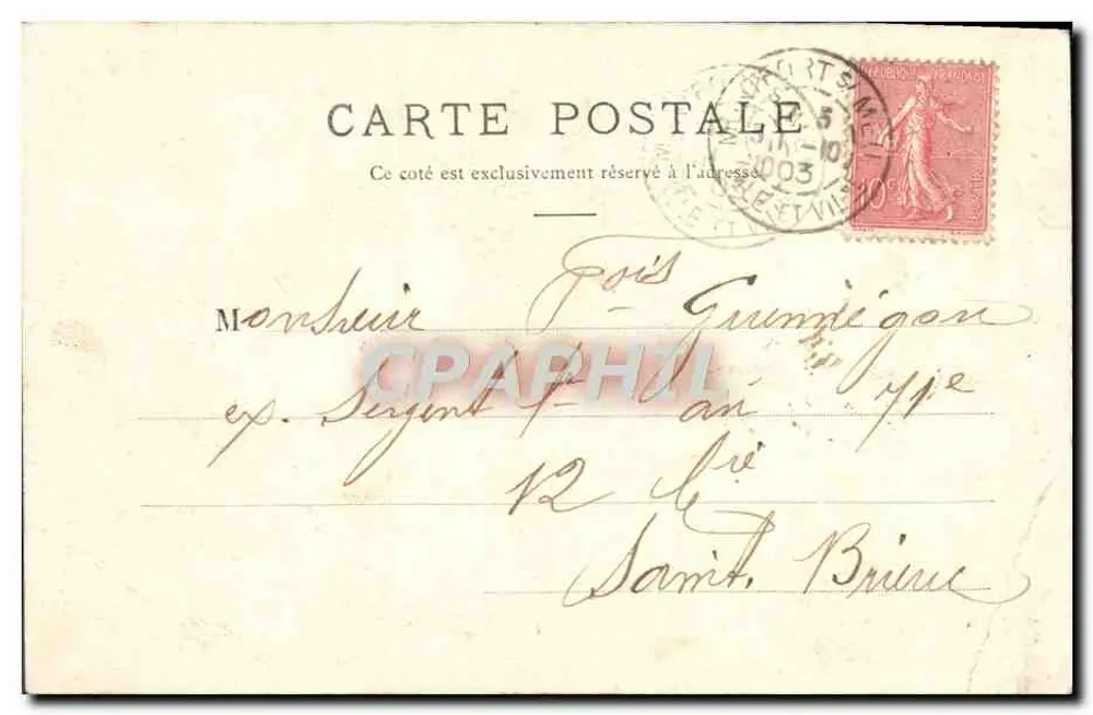 Montfort — La Prison — Tour ronde en pierre — W. L à Rennes - Verso