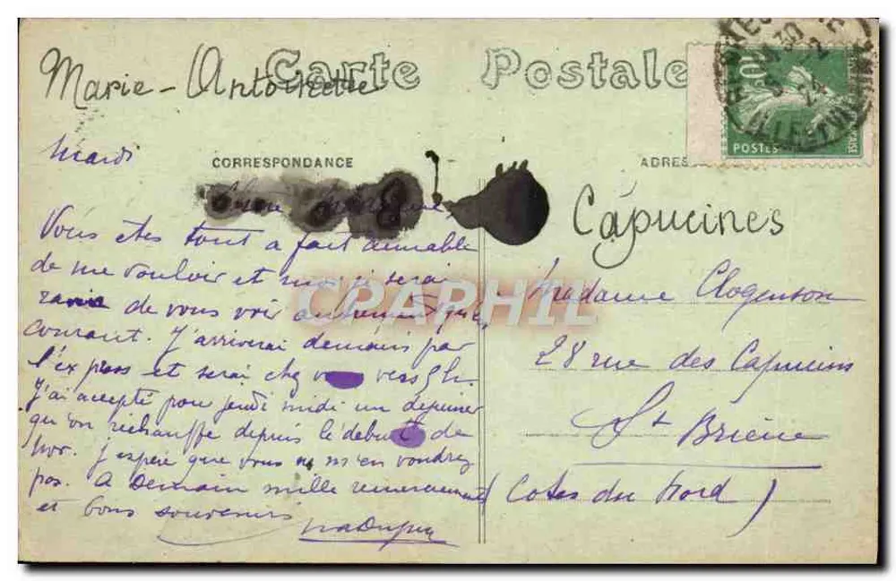 Cloître da Abadia de St-Melaine — Rennes — A. Lamiré Editor, Rennes - Verso