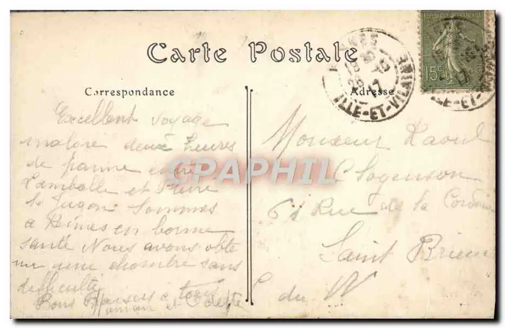 Rennes — O Quai Duguy-Trouin — J. Sorel, Editor, Rennes - Verso