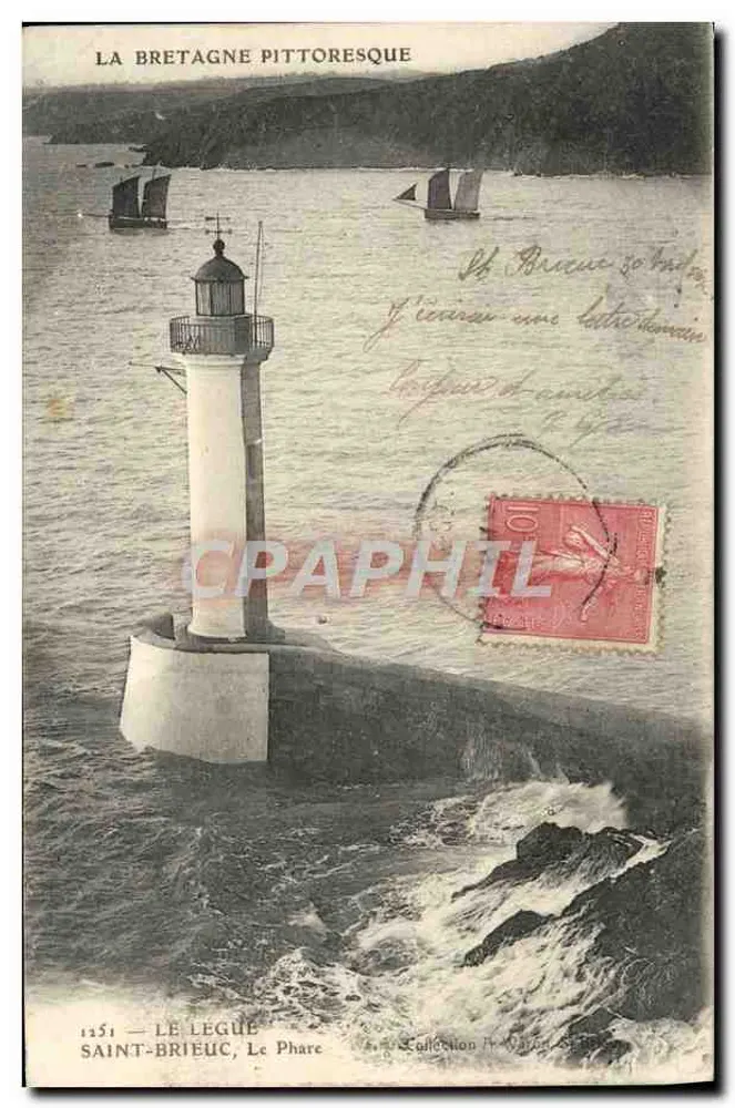 Saint-Brieuc, O Farol — A Bretanha Pitoresca — Editor: Coleção It. Véron - Frente