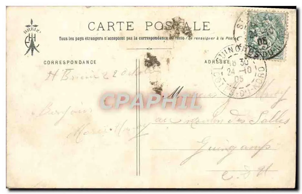 Saint-Brieuc — Der Leuchtturm Légué bei Hochwasser — Coll. E. Hamopic, edit. St-Brieuc - Rückseite