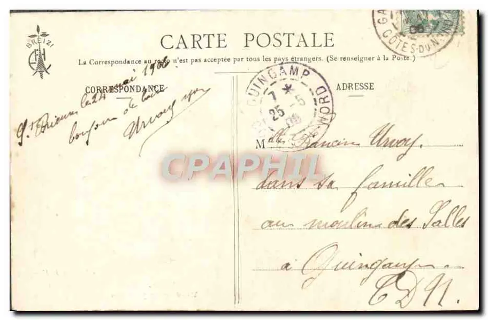 Eisenbahnviadukt in voller Kurve bei Douvenant — St-Brieuc-Cesson — Sammlung E. Hamonic - Rückseite
