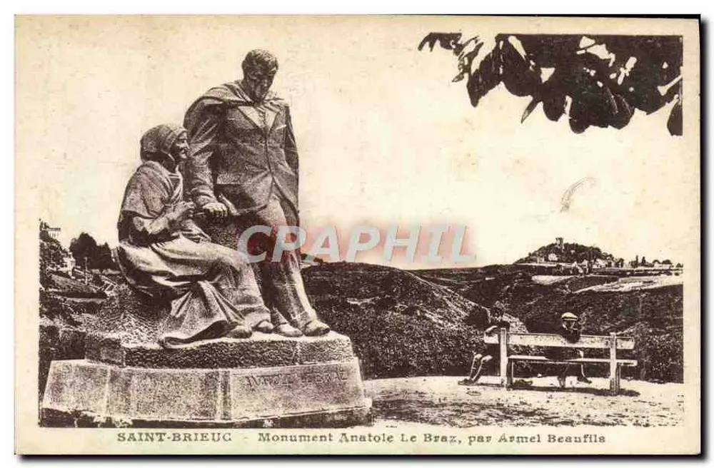 Saint-Brieuc — Denkmal Anatole Le Braz, von Armel Beaufills - Vorderseite