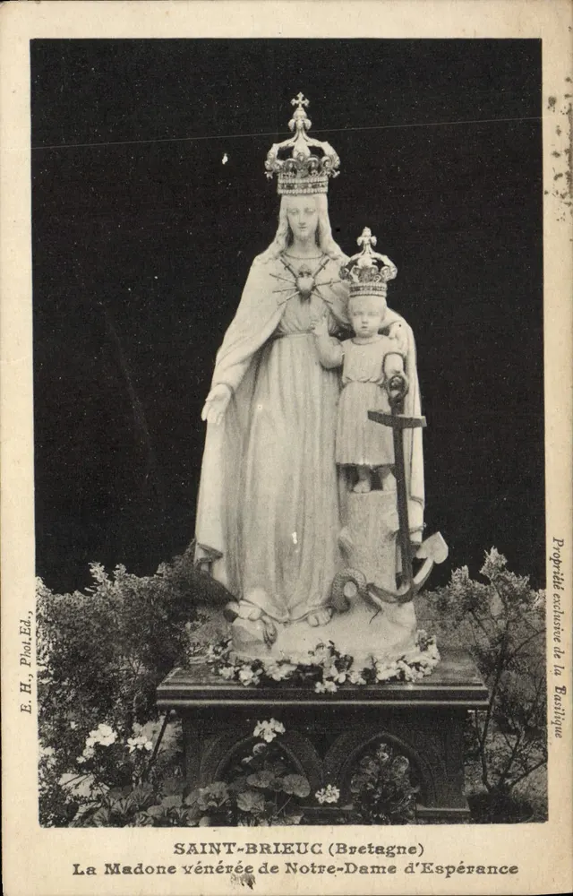 Saint-Brieuc (Bretagne) — Die verehrte Madonna von Notre-Dame d'Espérance — E.H. Phot. Ed. - Vorderseite