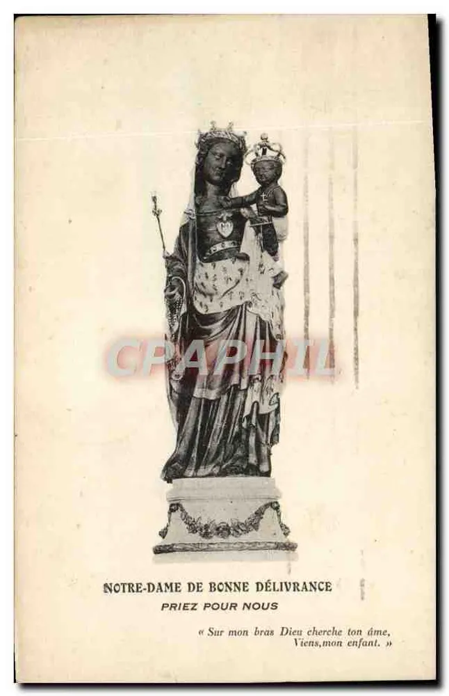 नोट्र-डेम डी बोन डेलिव्रैंस — बच्चे ईसा को लिए एक प्रतिमा — अदृश्य प्रकाशक - आगे