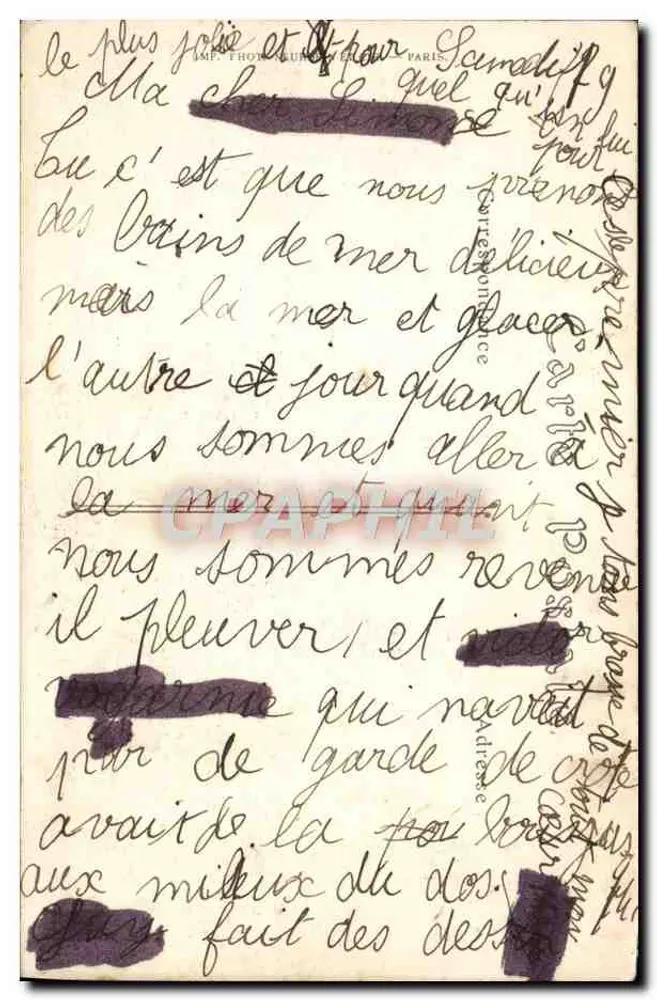 PLOUMANAC'H (Côtes-du-Nord) — A Ponta do Farol — Imp. Thon, Quimper - Verso