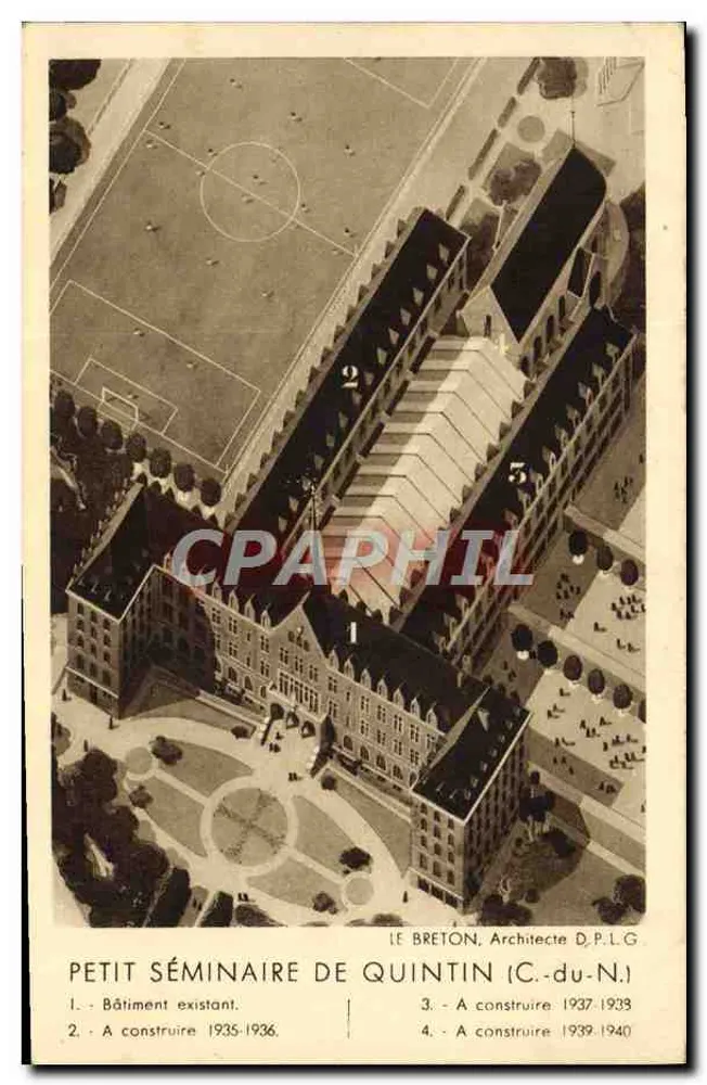 Petit Séminaire de Quintin (Côte-d'Or) — architektonisches Projekt — Le Breton, Architecte D.P.L.G. - Vorderseite