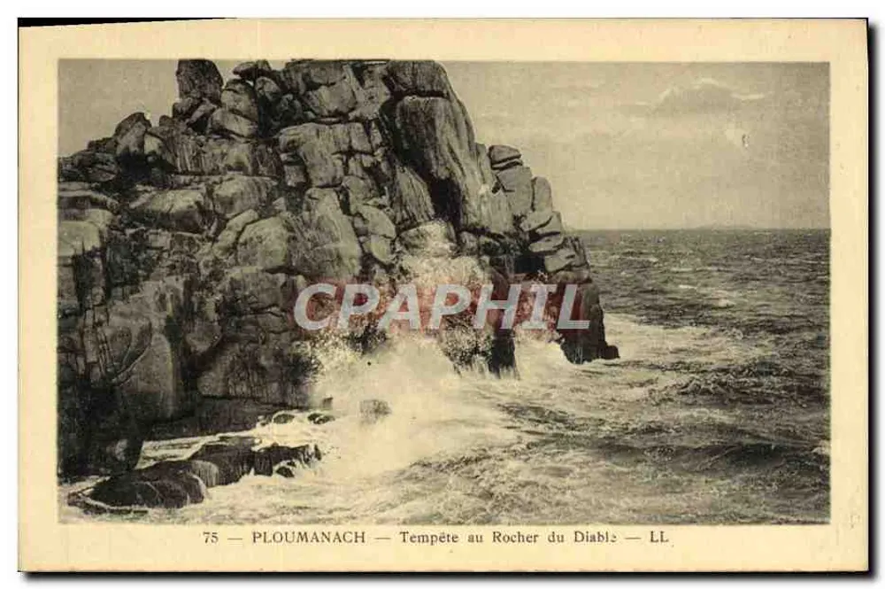 PLOUMANACH — Tempestade no Rocher du Diable — LL. — n°75 - Frente