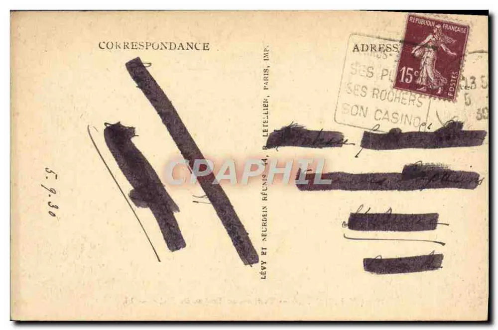 PLOUMANACH — Tempestade no Rocher du Diable — LL. — n°75 - Verso